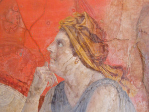 Detail of a Roman fresco.  Note the chiaroscuro...