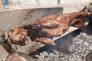 roasting lamb, Easter 2015